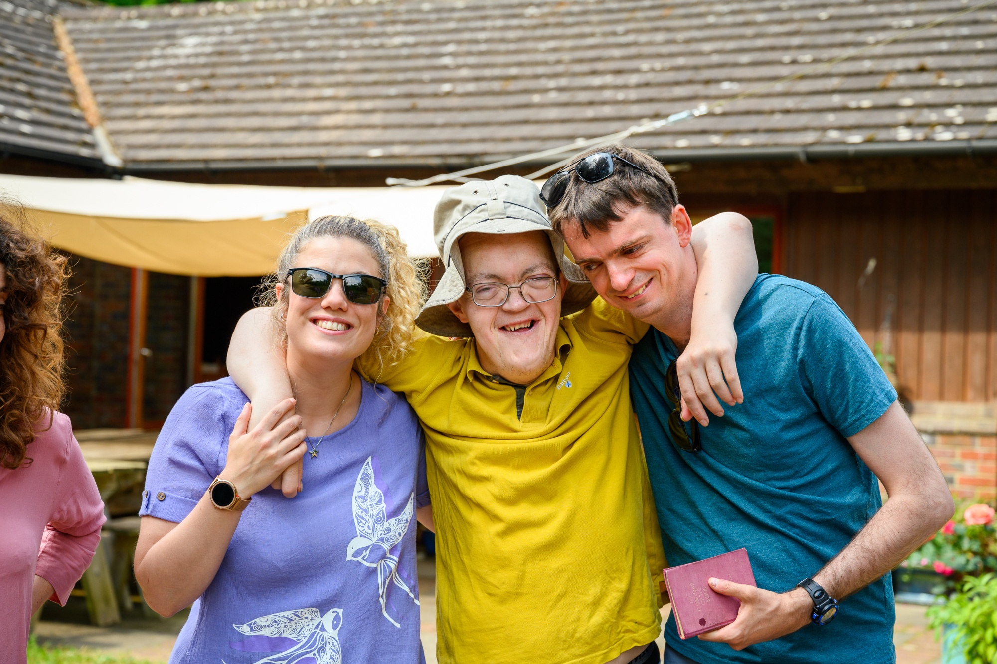 Cohousers taking part in the daily gathering in the garden