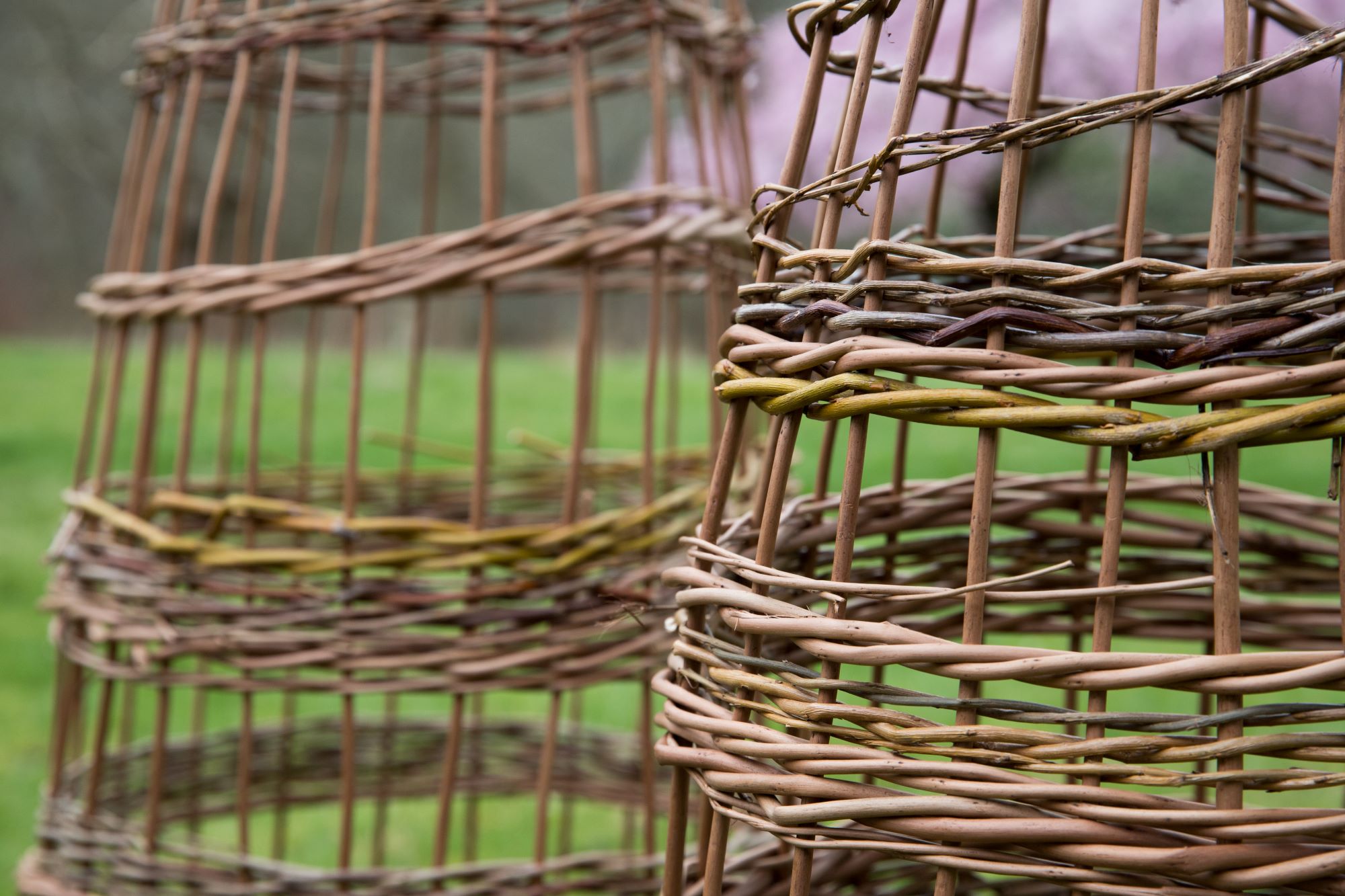 A close up of willow basket work